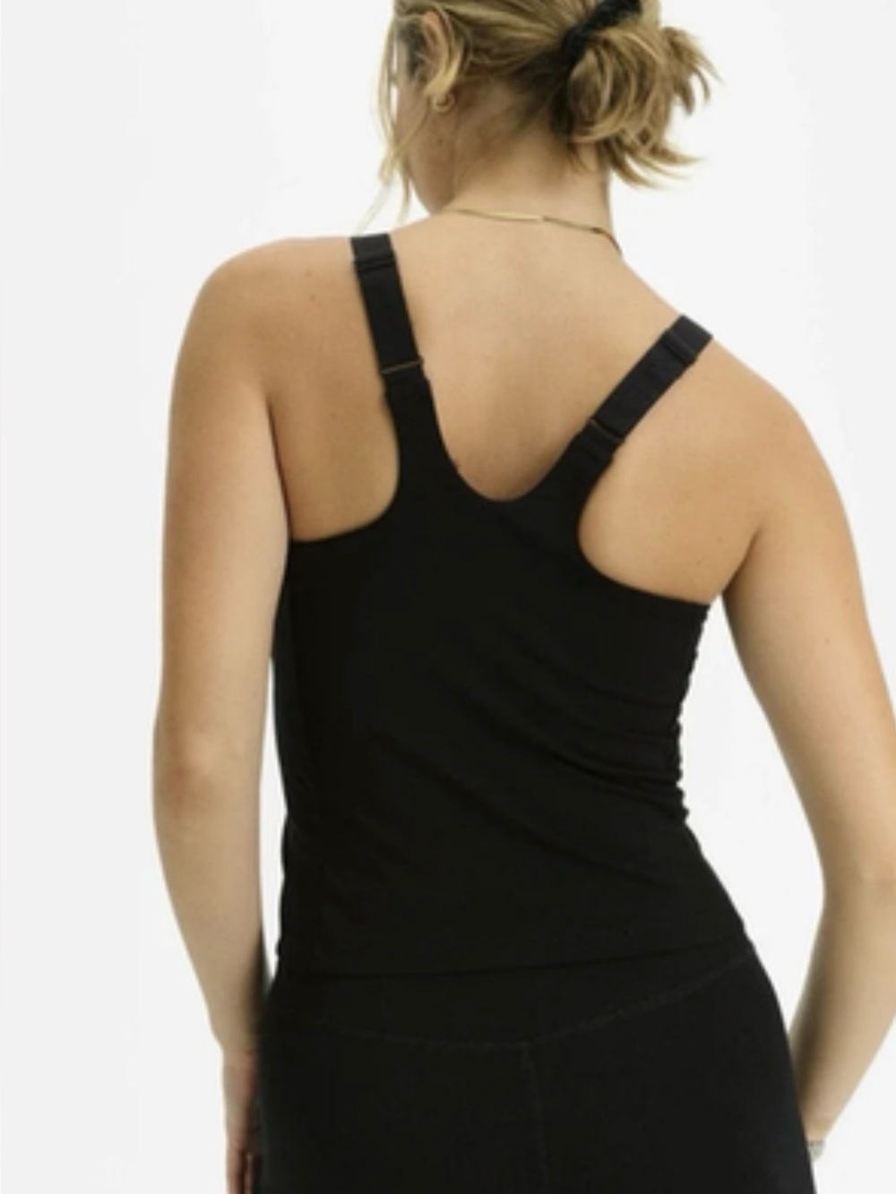 MATE THE LABEL ORGANIC STRETCH U NECK TANK JET BLACK M